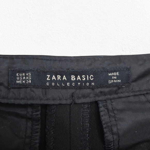 Zara Black High Waisted Basic Faux Wrap Skort Minimalist Mini Skirt Size XS - Picture 8 of 11
